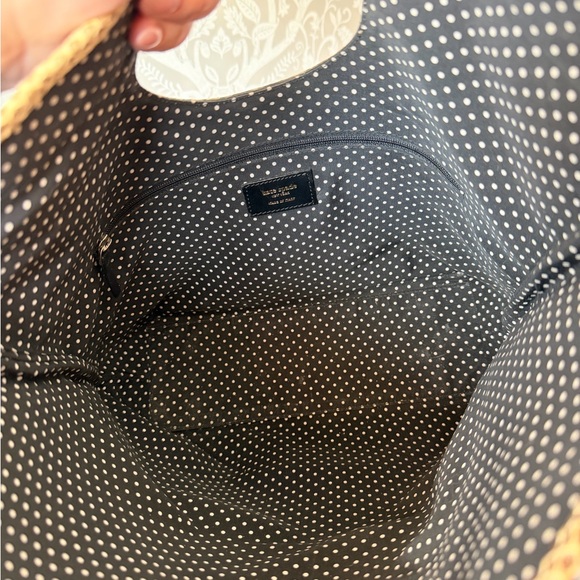 Kate Spade Made In Italy Vintage Handbag Nylon w/ Snake Skin Trim Polka Dot Int - Picture 11 of 17